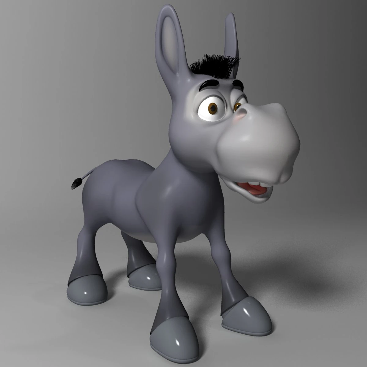 cartoon donkey rigged 3D Model .c4d .max .obj .3ds .fbx .stl .blend 
