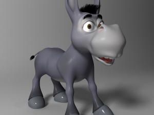 cartoon donkey rigged 3D Модель