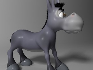 cartoon donkey rigged 3D Модель