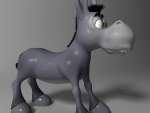 cartoon donkey rigged 3D Model