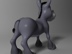 cartoon donkey rigged 3D Модель