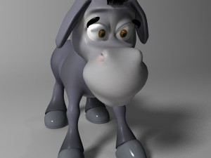 cartoon donkey rigged 3D Модель