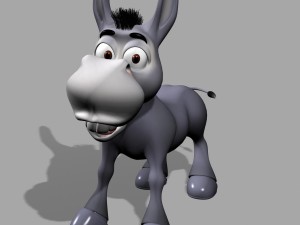 cartoon donkey rigged 3D Модель