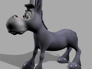 cartoon donkey rigged 3D Модель
