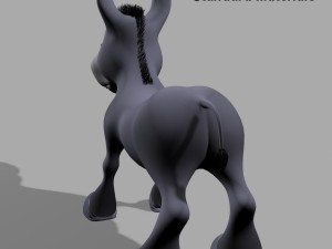cartoon donkey rigged 3D Модель