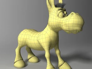 cartoon donkey rigged 3D Model