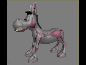 cartoon donkey rigged 3D Model