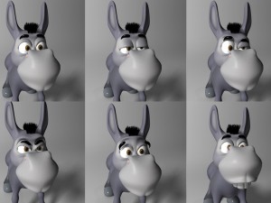 cartoon donkey rigged 3D Модель