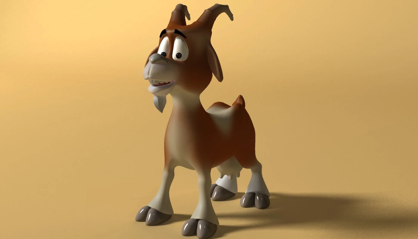 cartoon goat rigged 3D Model .c4d .max .obj .3ds .fbx .stl .blend 