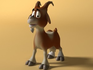 cartoon goat rigged 3D Модель