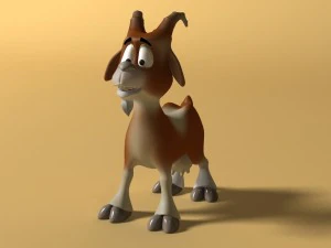 cartoon goat rigged 3D Model