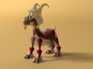 cartoon goat rigged Modelo 3D