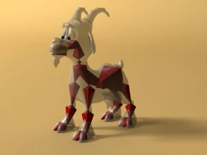 cartoon goat rigged 3D Model