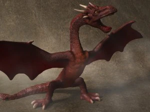 装備されたレッドドラゴン 3Dモデル