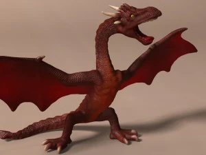 red dragon rigged 3D Model