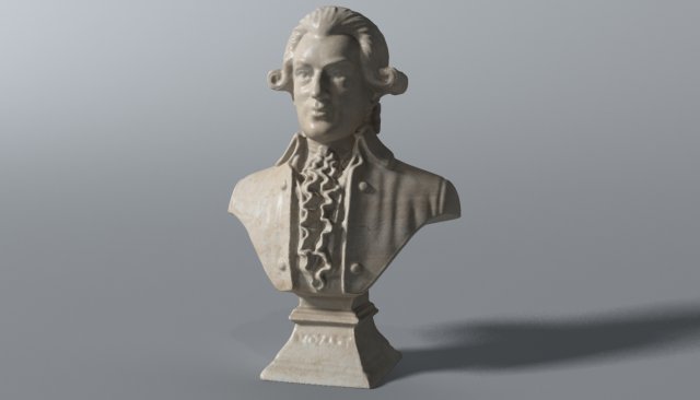 mozart bust 3Dモデル .c4d .max .obj .3ds .fbx .stl .blend 