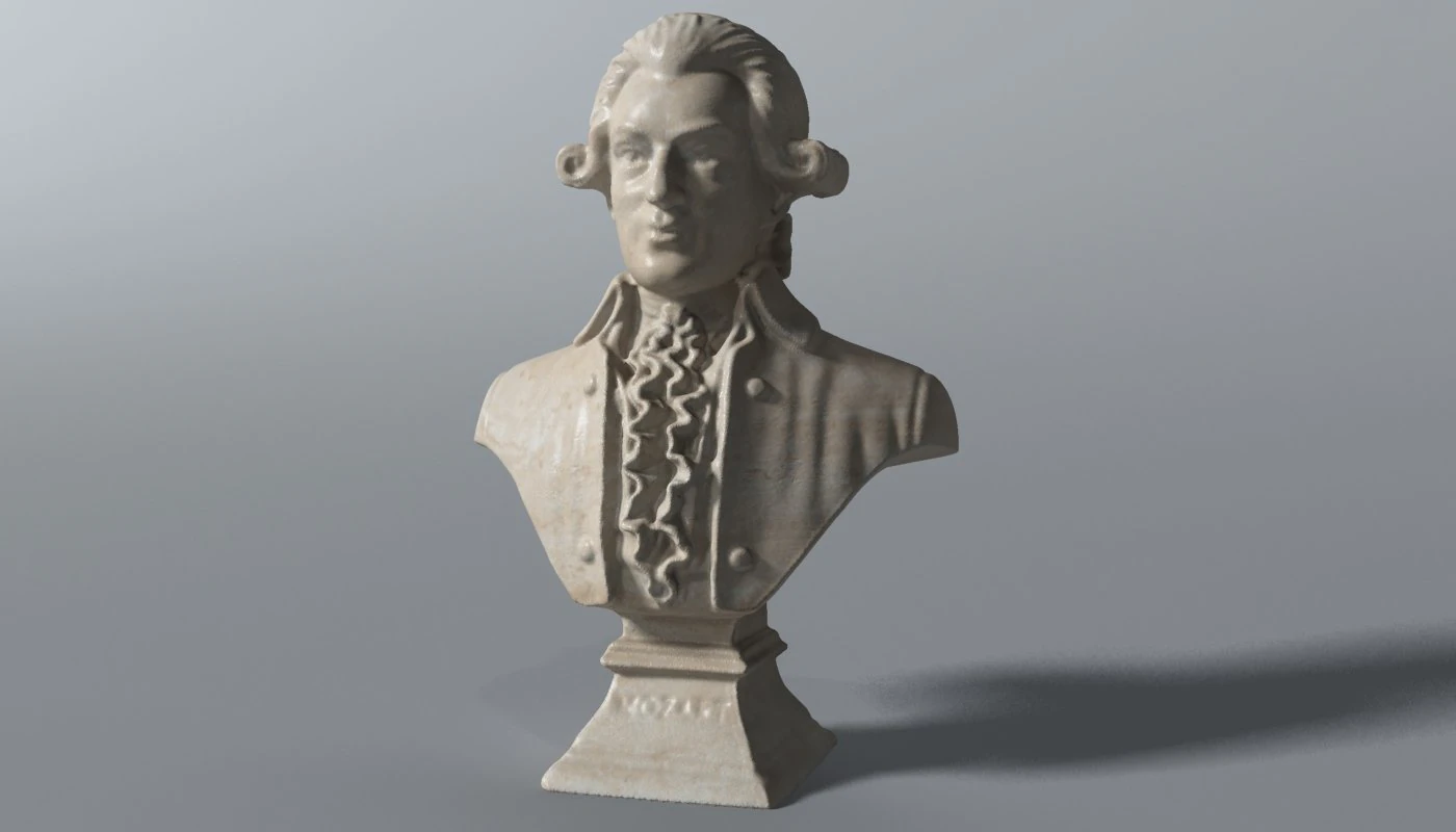 mozart bust 3D Model .c4d .max .obj .3ds .fbx .stl .blend 