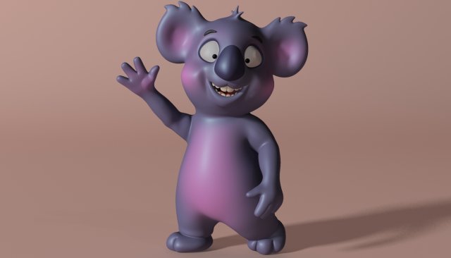 cartoon koala rigged and animated 3D 모델 .c4d .max .obj .3ds .fbx .stl .blend 