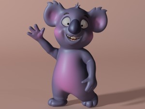cartoon koala rigged and animated Modelo 3D