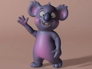 cartoon koala rigged and animated 3D Model