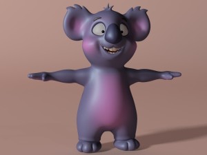 cartoon koala rigged and animated 3D 모델