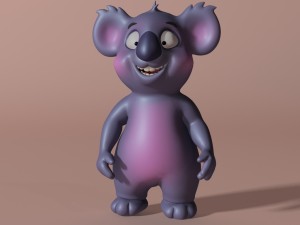 cartoon koala rigged and animated 3D 모델