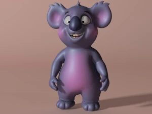 cartoon koala rigged and animated 3D Model