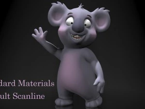cartoon koala rigged and animated 3D Model