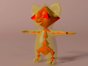 cartoon koala rigged and animated 3D Model