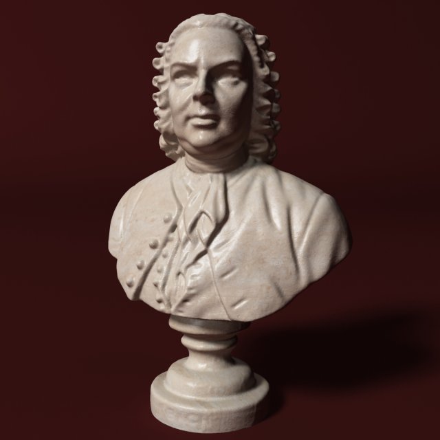 bach bust 3D Model .c4d .max .obj .3ds .fbx .stl .blend 