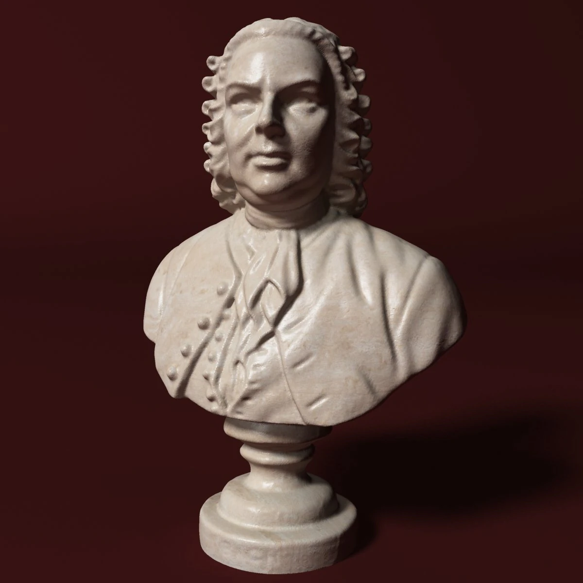 bach bust 3D Model .c4d .max .obj .3ds .fbx .stl .blend 