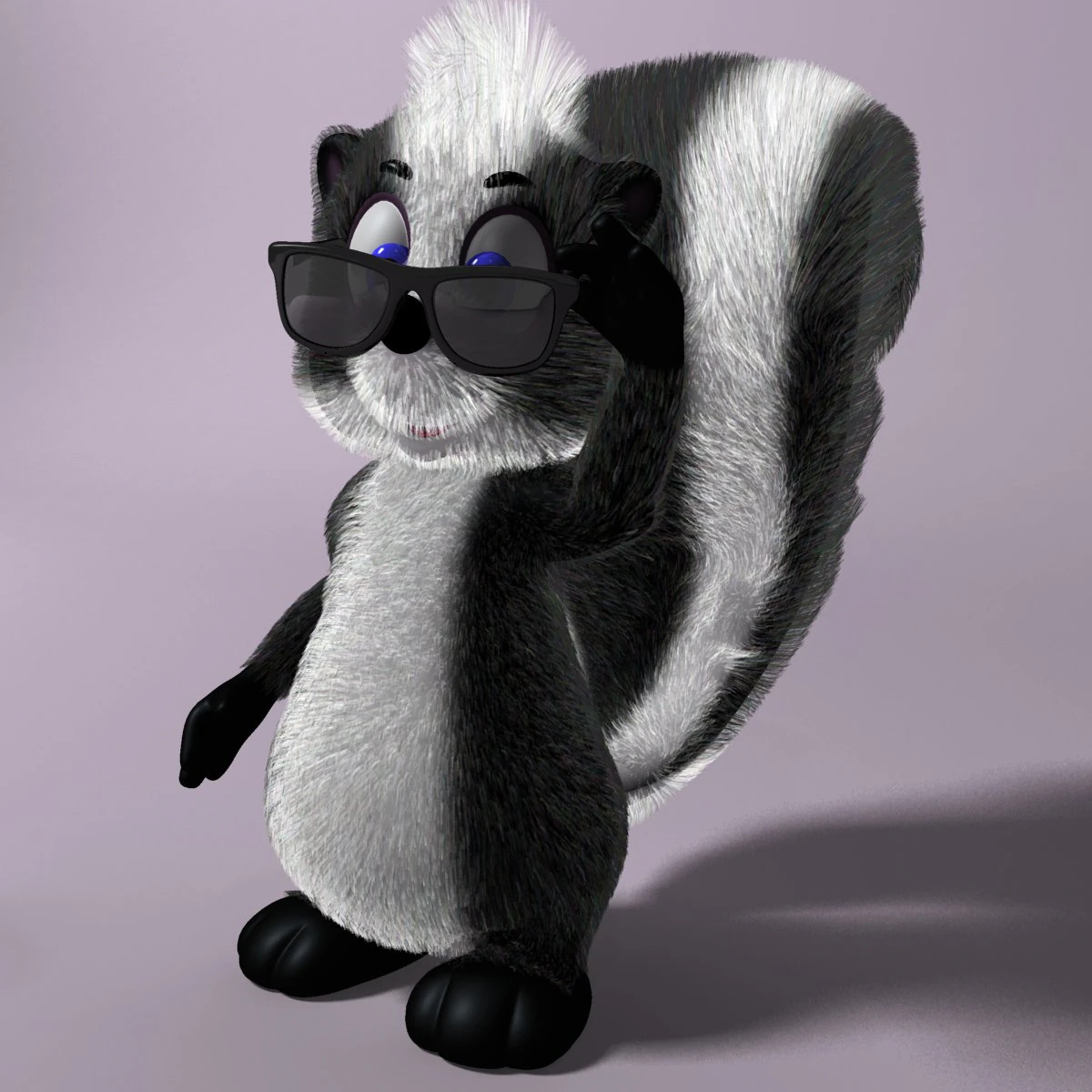 cartoon skunk rigged 3D Model .c4d .max .obj .3ds .fbx .stl .blend 
