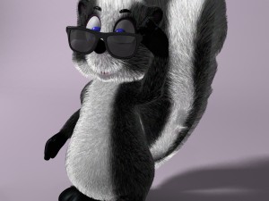 cartoon skunk rigged Modelo 3D