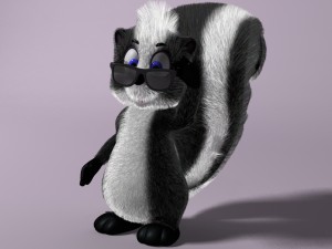 cartoon skunk rigged 3D 模型