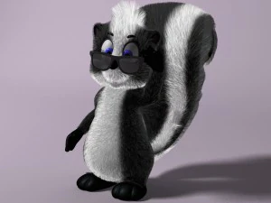 cartoon skunk rigged 3D Model