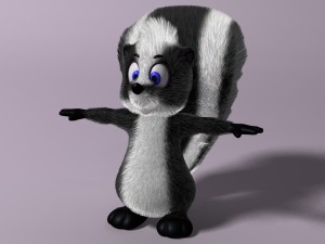 cartoon skunk rigged 3D 模型