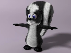 cartoon skunk rigged 3D Model