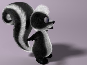 cartoon skunk rigged 3D 模型