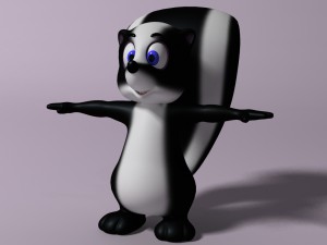 cartoon skunk rigged 3D 模型