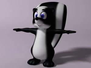 cartoon skunk rigged 3D Model
