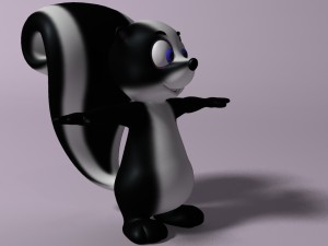 cartoon skunk rigged 3D 模型
