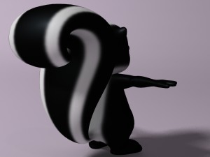 cartoon skunk rigged 3D 模型