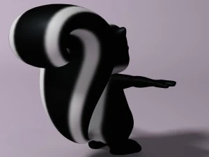 cartoon skunk rigged 3D Model