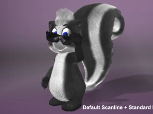 cartoon skunk rigged 3D Model