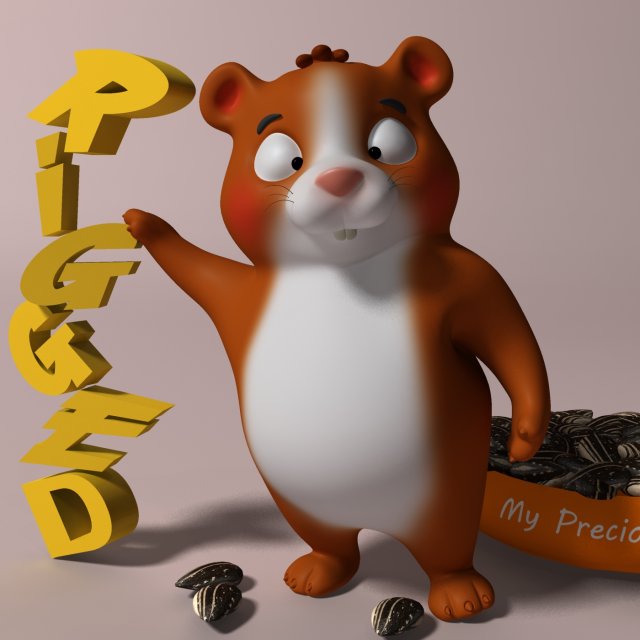 cartoon hamster rigged 3D Модель .c4d .max .obj .3ds .fbx .stl .blend 
