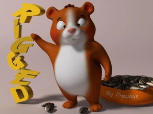 cartoon hamster rigged 3D Model