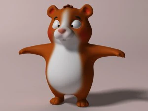 cartoon hamster rigged 3D Model