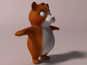 cartoon hamster rigged 3D Model