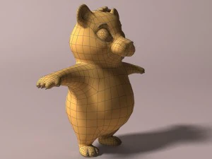 cartoon hamster rigged 3D Model