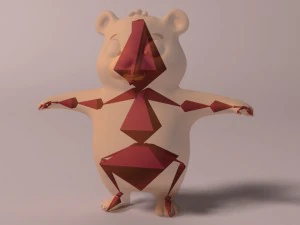 cartoon hamster rigged 3D Model
